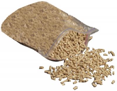 wood pellets in bag